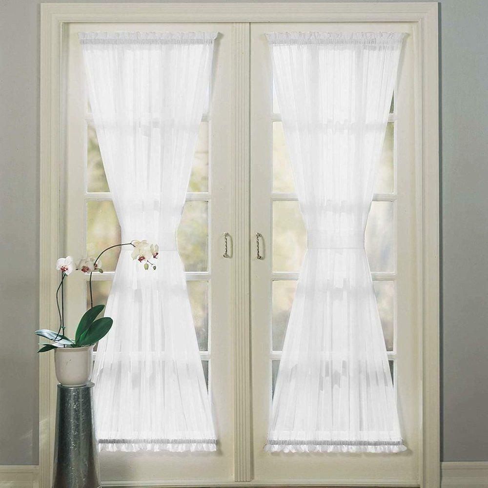 Sidelight Ivory Door Panel Voile 28"W x 72"L